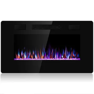 30 Inch Electric Fireplace in-Wall Recessed and Wall Mounted, Fireplace Heater and Linear Fireplace with Multicolor Flame, Timer, 750/1500W Control by Touch Panel & Remote remote control home