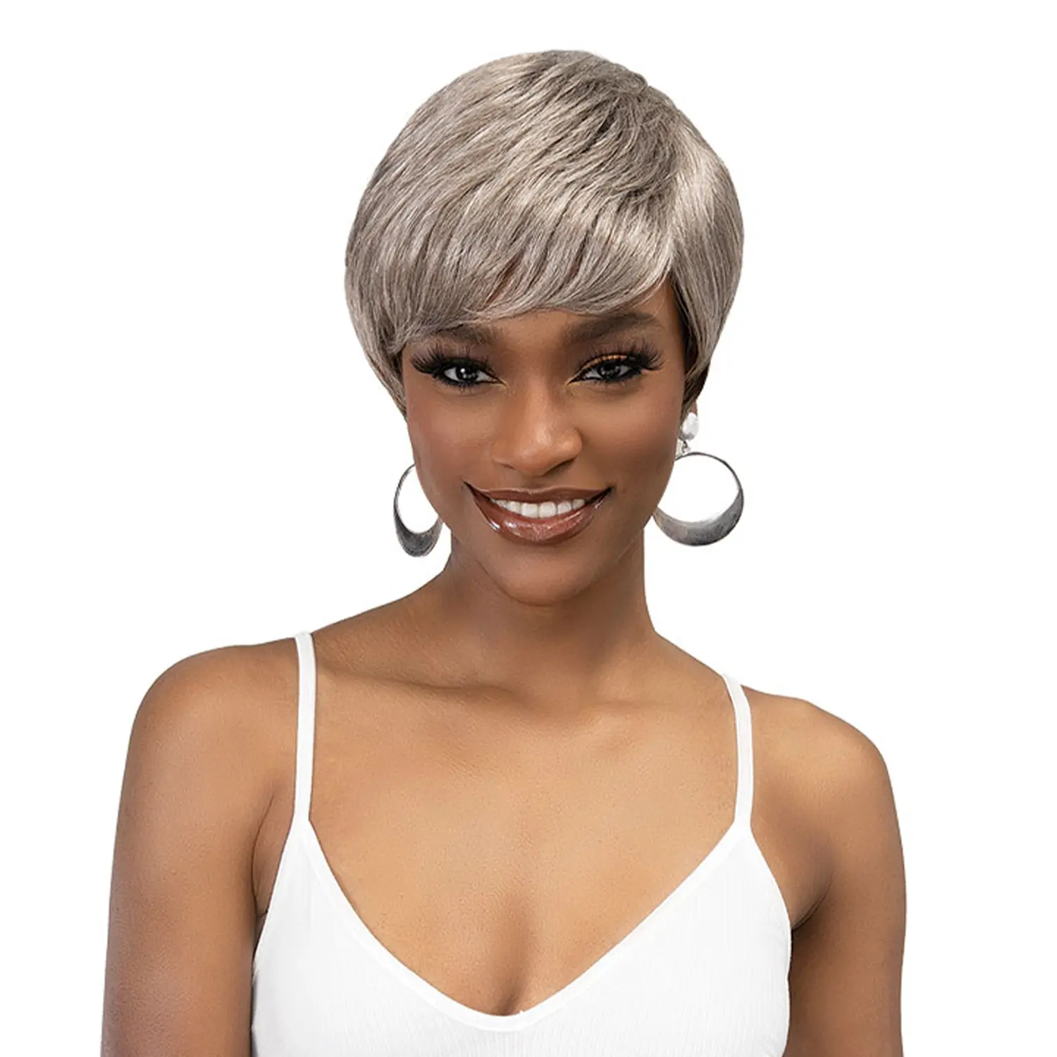Janet Collection Mybelle Indria Wig, Long Straight Heat-Friendly Synthetic Hair, Curl or Straighten up to 400°F, Curl Or Straighten With Heat, Heat Resistant