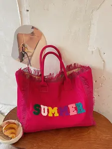 New fashion casual large-capacity letter tote bag, sweet lightweight minimalist shoulder bag for daily commuting handbag, Casual Handbags