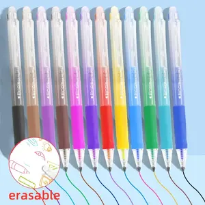12-Color Erasable Gel Pens Set,0.7mm Retractable Fine Point Clicker Pens,Smooth Writing No Smudge Quick-Drying,Assorted Colors for Drawing Planner Crossword Puzzles,Students Teachers,Must Have School Supplies