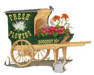 Custom Beautiful Scene Fresh Flowers Embroidered Iron on/Sew Patch (7.54" x 5.85")