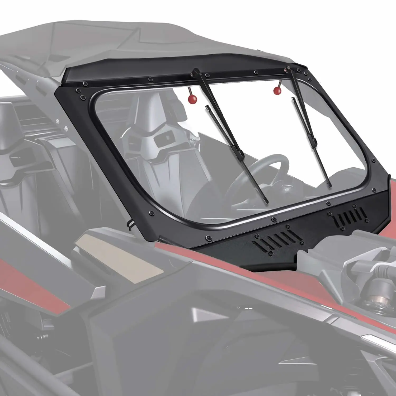 StarknightMT Maverick X3 Glass Windshield With Wipers Sliding Vents - Scratch Resistant X3 Windshield Compatible With Can Am Maverick X3 XRS XDS Turbo R 2017-2025,DOT Approved Laminated Safety Glass