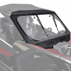 StarknightMT Maverick X3 Glass Windshield With Wipers Sliding Vents - Scratch Resistant X3 Windshield Compatible With Can Am Maverick X3 XRS XDS Turbo R 2017-2025,DOT Approved Laminated Safety Glass