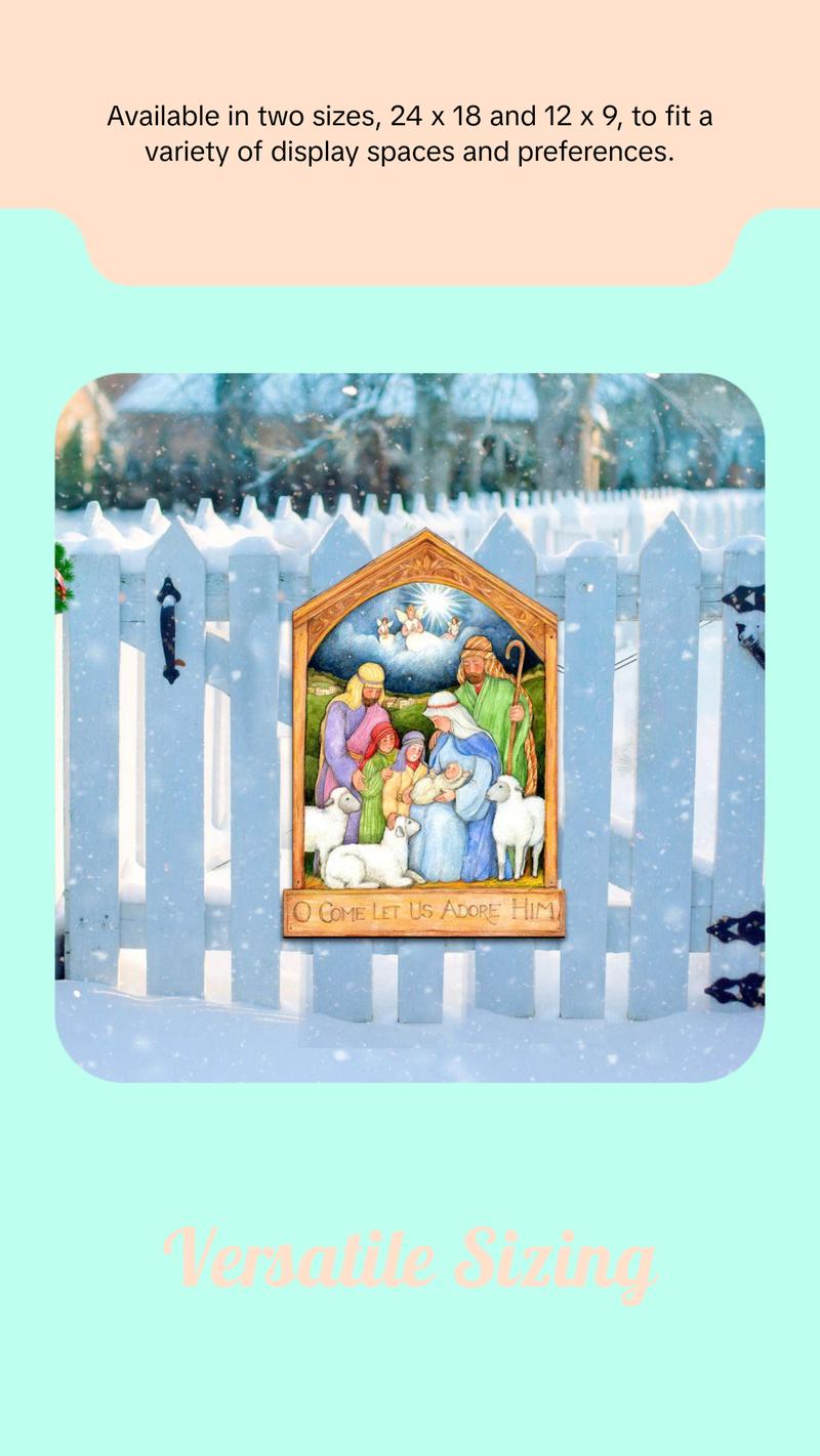 Holy Family Nativity Door Decor by Susan Winget - Nativity Holiday Decor - 8471112H-SW Holy Family Nativity Door Decor by Susan Winget - Nativity Holiday Decor - 8471112H-SW