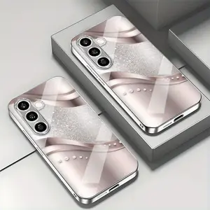 High-end fashion trend glitter gradual change curved electroplated tempered glass phone case for Samsung Galaxy S25 24 23 22 21 20 Plus A05 06 14 15 16 24 25 26 34 35 36 54 55 56, the perfect gift for all seasons trendy protective cover
