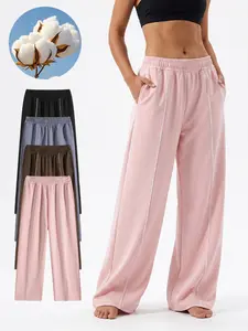 Women’s casual loose pants, women’s clothing, long solid-color design, suitable for daily commuting and casual wear