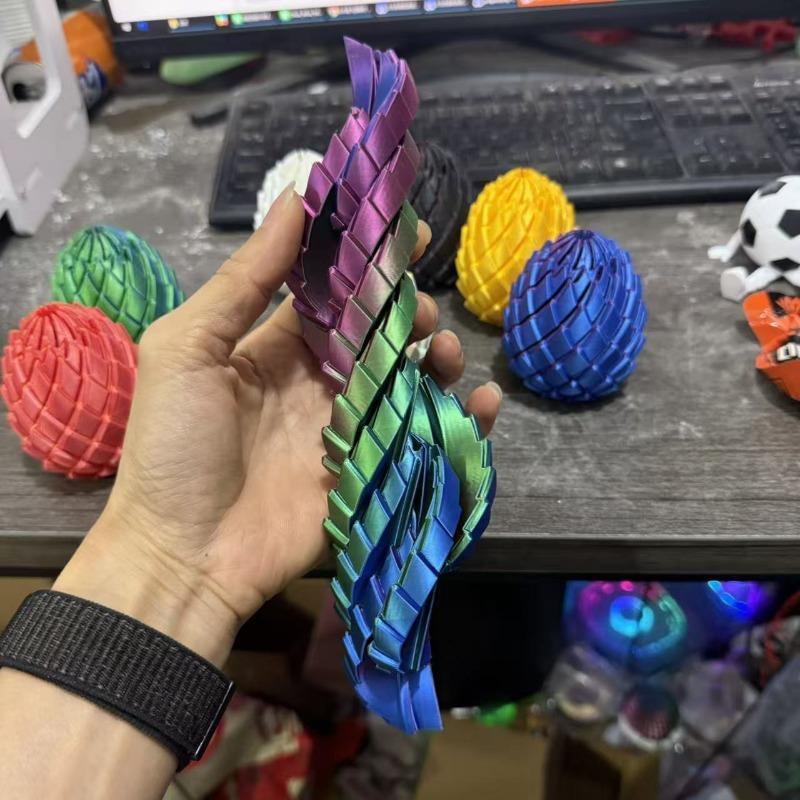 2pcs Dragon Egg Rotating Suitable for, 3D Printing Fidget Sensory with Dragon Egg Capsules, Collectible Decompression Gadgets for and Aid
