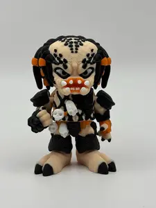 3D Printed Flexi Predator Figurine: Articulated Sci-Fi Desk Toy