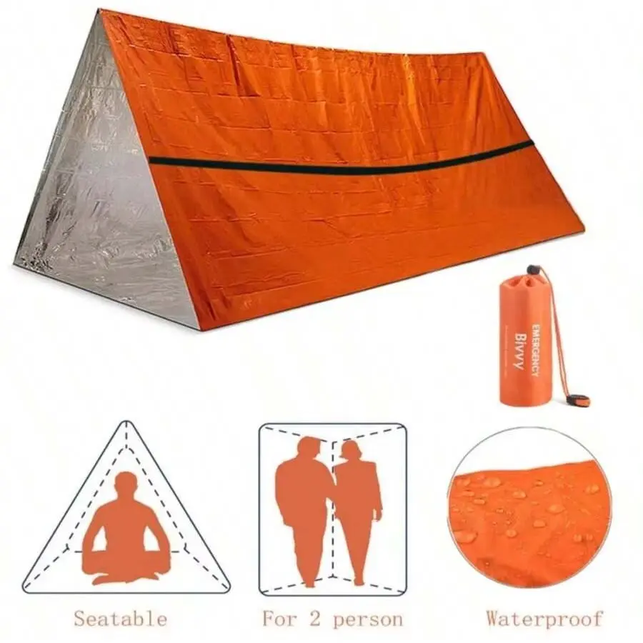 Emergency Waterproof Insulated Blanket, Sos Sleeping Bag, Rescue Survival Tent, Outdoor Gear, Edc Hidden Storage Pouch, Raincoat, Outdoor Survival Supplies, Survival Equipment