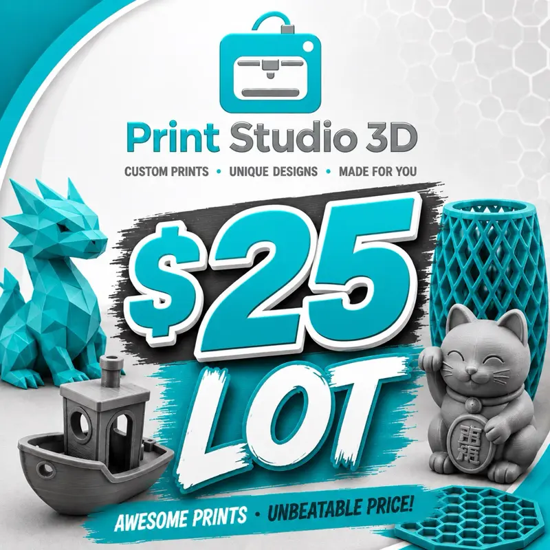 Print Studio 3D $25 Lot - Custom Prints Unique Designs Made for You Awesome Prints Unbeatable Price