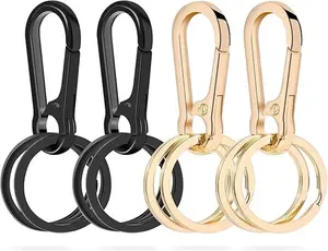 Metal Keychain  4PCS Clip Hook Keychain Keyring Key Chain Ring Clip Holder Car Keys Women Men