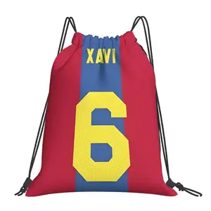 1pc Xavi Number 6 Football Drawstring Bags Outdoor Sports Portable Storage Bag Bundle Pocket Rope Bag