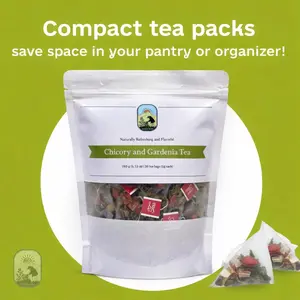 Vitals Herb Chicory & Gardenia Herbal Tea - Caffeine-Free Floral Wellness Blend 30 Tea Bags 150g for Digestion Support & Detoxification