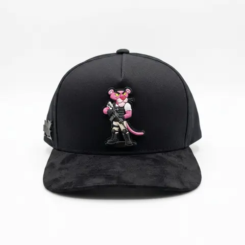 La Pantera 5-Panel Snapback Hat with Full-Color Acrylic Patch and Adjustable Closure