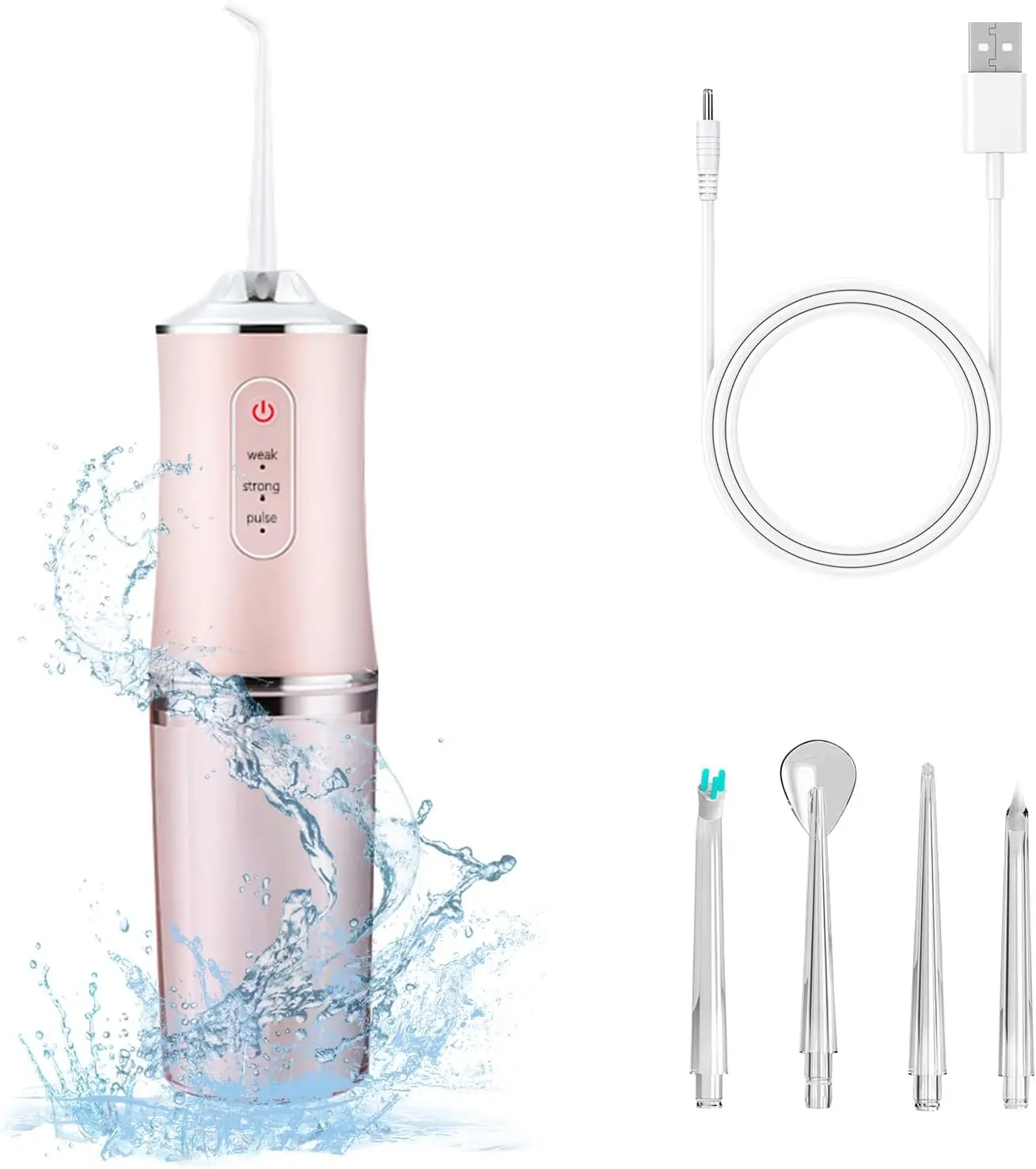 Wireless Four-in-One Water Flosser - Portable Dental Cleaner, Multiple Modes, 4 Nozzles, Travel Charging - Neutral Oral Care, Perfect Gift