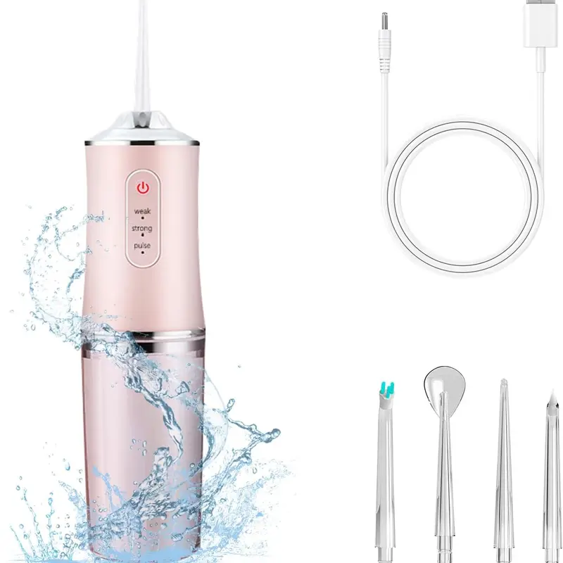 Wireless Four-in-One Water Flosser - Portable Dental Cleaner, Multiple Modes, 4 Nozzles, Travel Charging - Neutral Oral Care, Perfect Gift