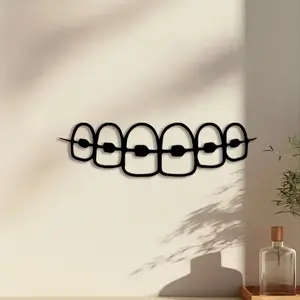 1pc Dental Metal Wall Art, Hanging Wall Art, Braces Design Statue Mural, Perfect for Bathroom Wall, Dental Office Wall, Kids Room Wall, Medical Decor, Ideal Gift for Dentists, Stainless Steel