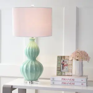 JONATHAN Y Faye Glass LED Table Lamp , for bedroom, living room, foyer, hallways, dining room, dorms
