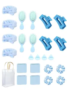 25PCS headband tool set Party Favor for birthday parties, graduation parties, company dinners, and holiday family dances, including 4 sets of headband, hair comb, hair grab, makeup mirror, headband, powder puff, and 1 packaging bag