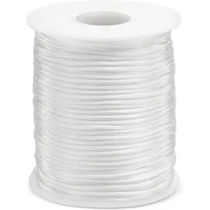 1.5MM 110 Yards White Nylon Cord, Wind Chime Cord for Bracelet Necklace Jewelry Making, Nylon Satin String, Jewelry Thread Beading String for Crafts, Chinese Knotting