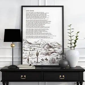 Lucky Enough Poster, ZB Poem Art Print, Featuring Lucky Enough Lyrics, Thoughtful Wall Decor for Fans and Poetic Spaces (No Frame)