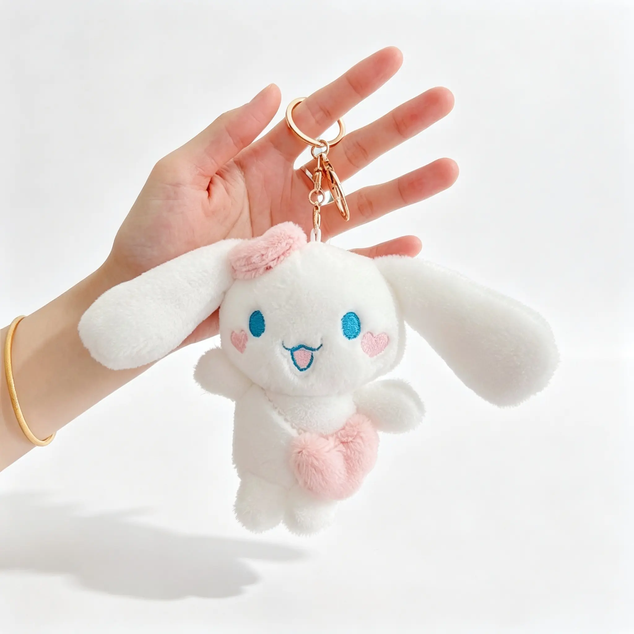 Sanrio Cinnamoroll Plush Keychain, Soft Character Bag Charm For Daily Commute & Accessory Accent Decoration