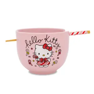 Sanrio Hello Kitty Holiday 20-Ounce Ceramic Ramen Bowl and Chopstick Set Sanrio Hello Kitty Holiday 20-Ounce Ceramic Ramen Bowl and Chopstick Set