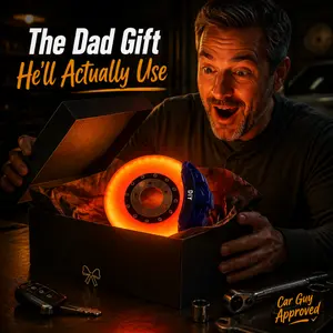 LED Brake Disc Lamp Aesthetic Desk Ambient Light Cool Room Decor for Car Lovers Men Boyfriend Dad Rechargeable Night Light Touch Control USB Automotive Decor Unique Gift Idea for Him Garage Man Cave Setup