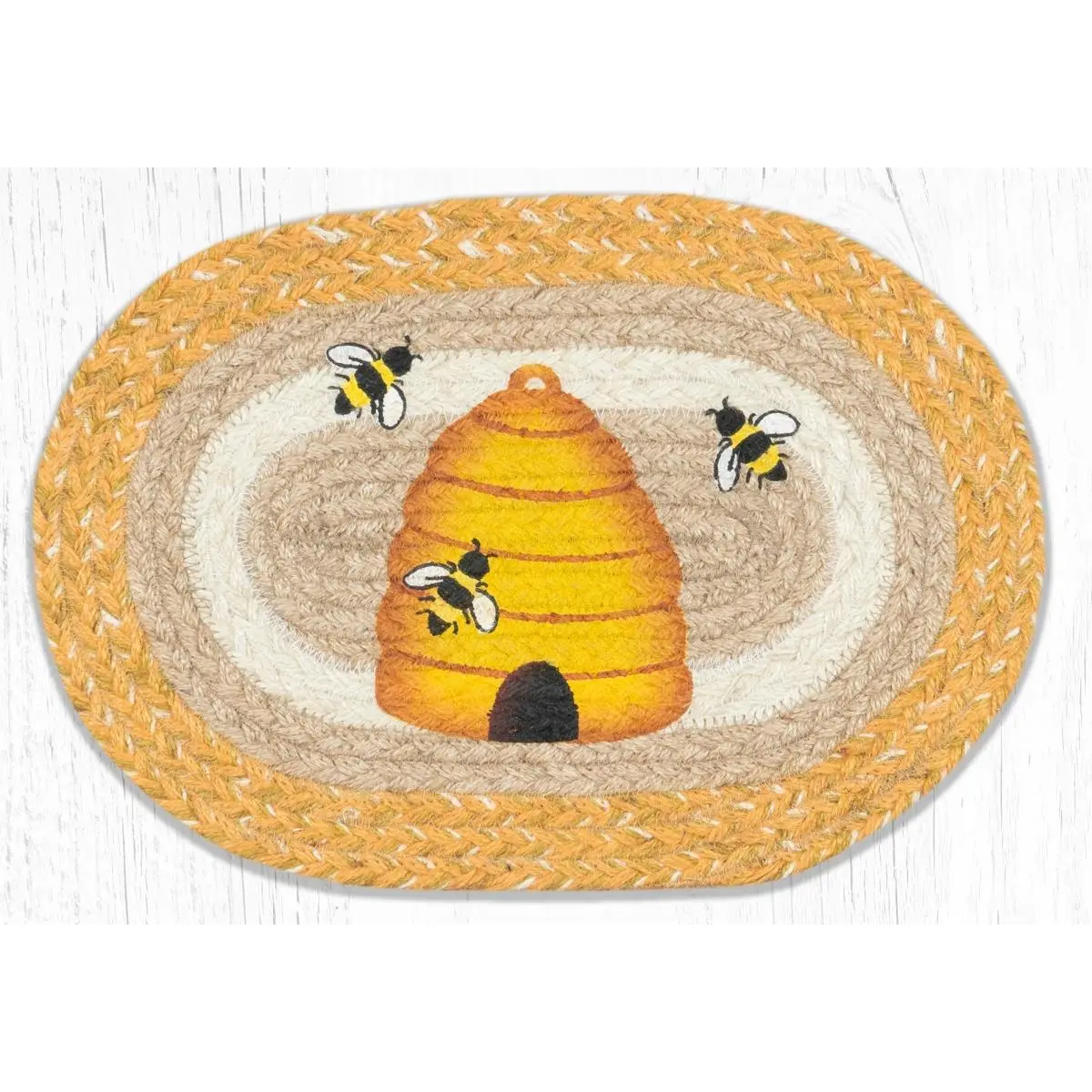 Capitol Importing 81-9-101B 10 x 15 in. Beehive Printed Oval Swatch Area Rug