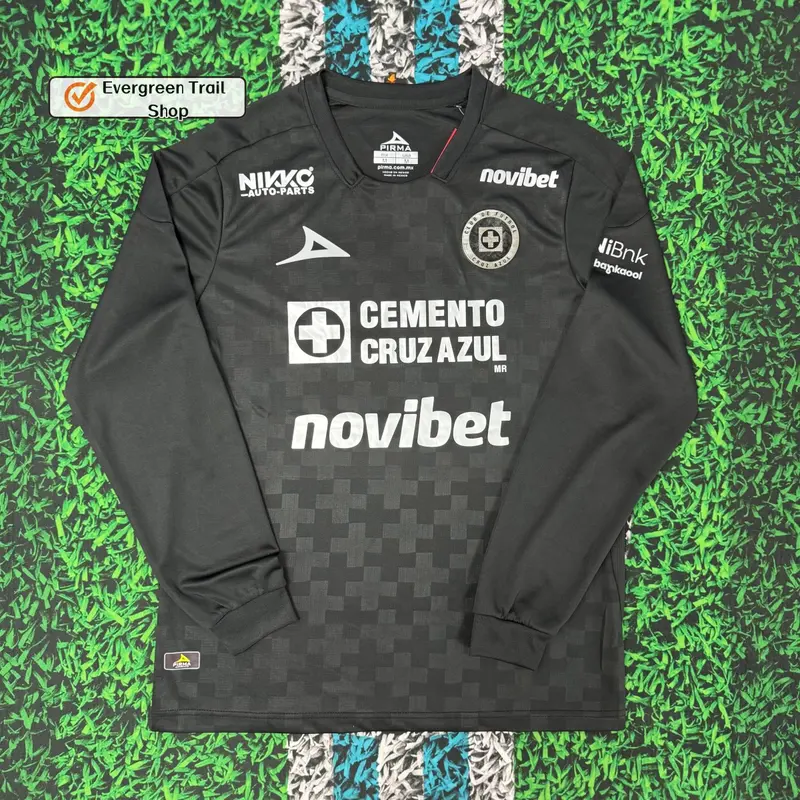 2526 Cruz Azul Third Away Black Long sleeves Soccer Jersey Ligamx