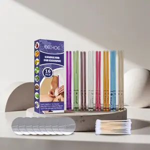 Aromatherapy Ear Candle Multi-Pack, 16-Piece Earwax Removal Set with Plugs for Gentle Cleansing & Relaxation, Clean Refreshing Scent
