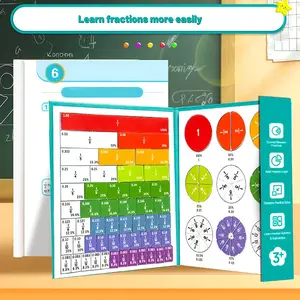 Magnetic Fraction Educational Puzzle Set with Tiles & Circles for Elementary School Math Learning Montessori Compatible Toys Safe Durable Interactive