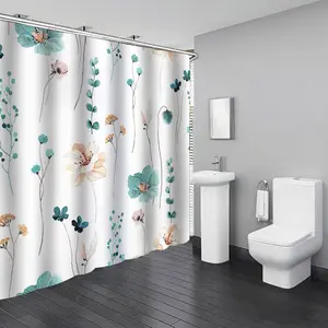 Bathroom bathroom No-Drill Printed Waterproof Privacy Shower Curtain Toilet Washroom Blocking Curtain shower curtain toilet design layer decoración waterproof bath curtain bathroom decor gift bathtub dorm hook