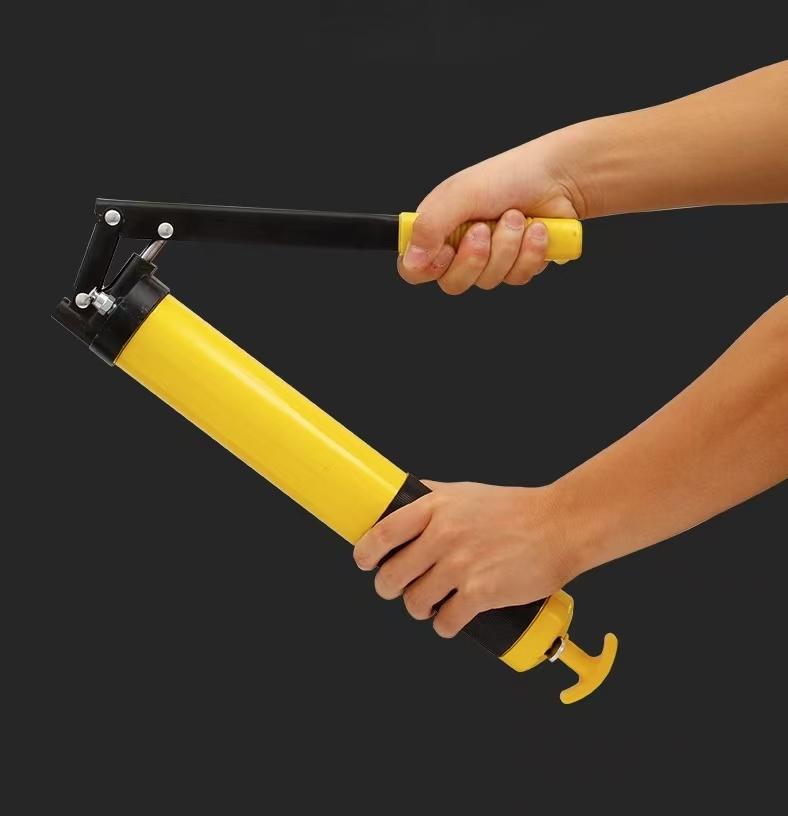 Manual grease gun, high pressure, single/dual piston, dual-piston design, for cars, trucks, and small excavators