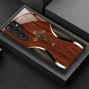 Phone case: Wood grain cross pattern, Black Tempered Glass Mobile Phone Case for  Galaxy A02s A03s A05s A11 A13 A14 A15 A23 A32 A35 S21 S22 S23 S24 mobile phone case, fashionable and noble quality, the first choice for gifts2