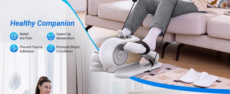 MERACH Under Desk Elliptical Machine Ellipse Leg Exerciser for Seniors 12 Adjustable Speed Quiet & Portable Seated Pedal Remote Control & Non-Slip Pad