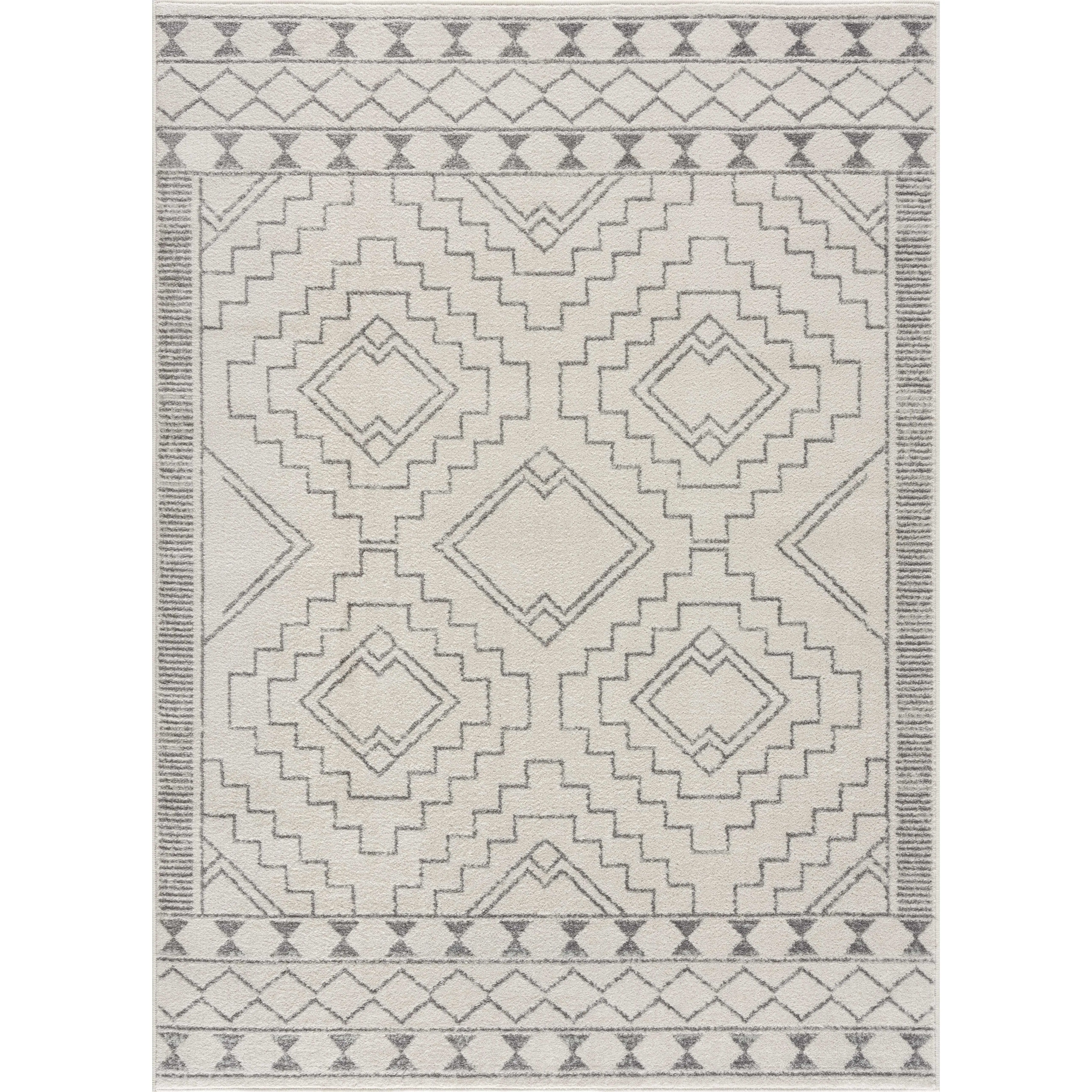 KMRSH-4614 Ivory Tribal Pattern Rug - Limited Edition Pattern Rug for Home Decor, Area Rug