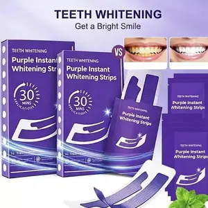 14/28 Whitening Sessions - Purple Teeth Whitening Strips - Safe for Enamel - Non Sensitive Teeth Whitening - Peroxide-Free stain treatment Enamel-Safe whiten dentist gifts