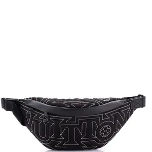 Pre-owned Louis Vuitton material Belt Bags Discovery Bumbag Limited Edition Snow Capsule Embroidered Monogram Nylon by Rebag