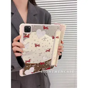Mirror Cartoon Cute Cartoon Case Tablet Covers For iPad 10th 11th A16 10.9 Air 11 13 M2 M3 Mini 6 Pro 11 7th 8th 10.2Air 4 Air 5 10.9Pro 12.9 Samsung Galaxy Tab Redmi Xiaomi Pad Huawei MatePad Auto Sleep Awake Pencil Slot Tablet Protective Cover