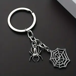 Spider Web Spider Alloy Keychain Punk Classic Style Car Bag Pendant, Unique Accessory for Stylish Accessories & Decorative Items