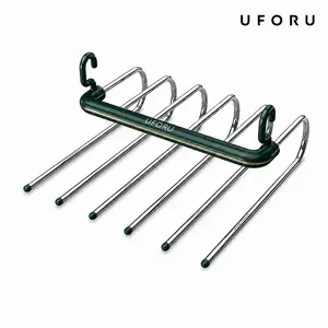 UFORU Multi-layer Pants Hanger, Stainless Steel Rack, Space Saving Storage and Organization for Wardrobe, Closet, Bedroom, Suitable for Pants, Jeans, Scarves, Hanging,home essentials.dealsforyou#SummerWins