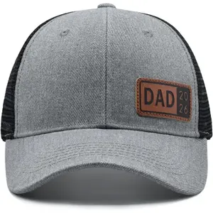 Dad Est 2026 Hat First Fathers Day Gift for New Dad Adjustable Papa Trucker Baseball Cap with DAD 2026 Patch Comfortable Fit and Stylish Design Personalized Dad Hat