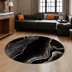 Marble Pattern Round Floor Mat, Non-slip Soft Floor Carpet, Decorative Area Rug, Abstract Marble Rug, Geometric Pattern Rug, Modern Geometric Rug for Home Living Room Bedroom, Home Decor