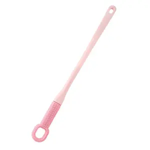 Silicone Foot Scraper For Callus Removal Soft Rubber Pedicure Brush Long Handle