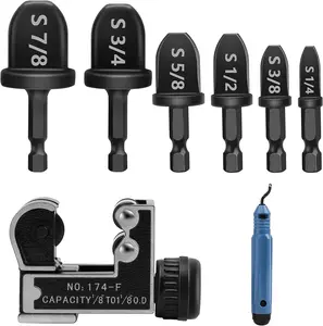 WADEO HVAC Repairing Tools, Air Conditioner Copper Tube Swaging Tool with Expander Drill Bit, Copper Pipe Cutter and Deburring Tool for Copper, Aluminum and Thin Stainless Steel Tube