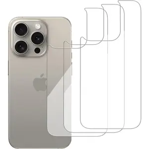 3 Pack Glass Back Screen Protector Compatible for iPhone 17 6.3 inch 2025 [9H Hardness]-HD Back Tempered Glass, Scratch Resistant,Easy Install,rear glass protector-USA