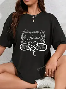 100% Cotton in loving memory of my husband always on my mind T-Shirt