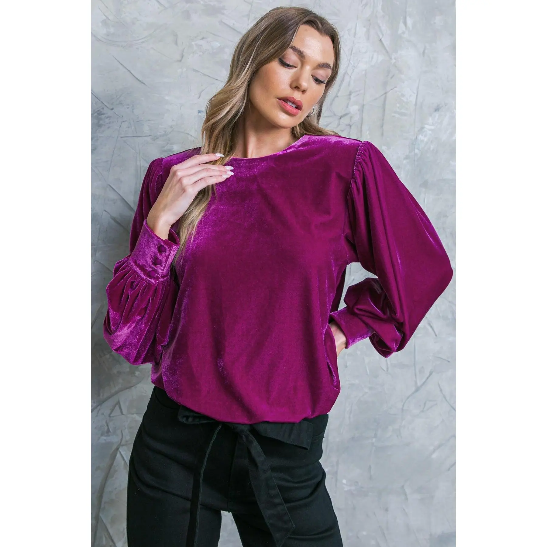 IT'S YOUR TIME VELVET TOP