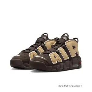 Air More Uptempo '96 Baroque BrownSesame — Stylish, Comfortable, Trendy, Versatile, and Non-Slip Casual Sports Sneakers